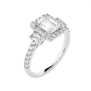 1 1/2 ctw Emerald-Cut Three Stone Lab Grown Diamond Ring