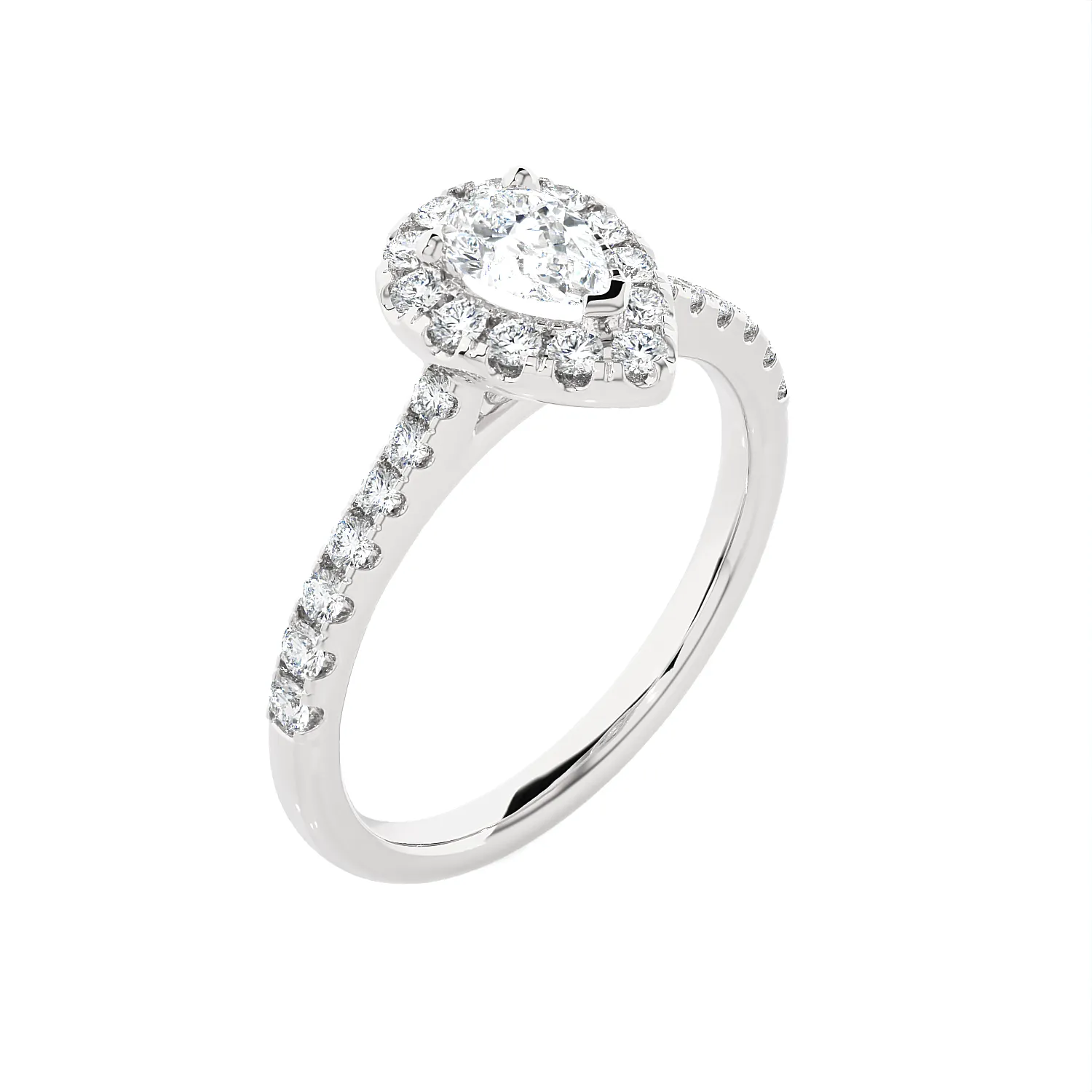 1 1/5 ctw Pear-Shaped Lab Grown Diamond Halo Engagement Ring