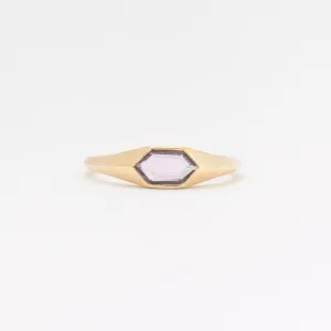 1.00 ct Light Pink Sapphire Hexagon Signet Ring