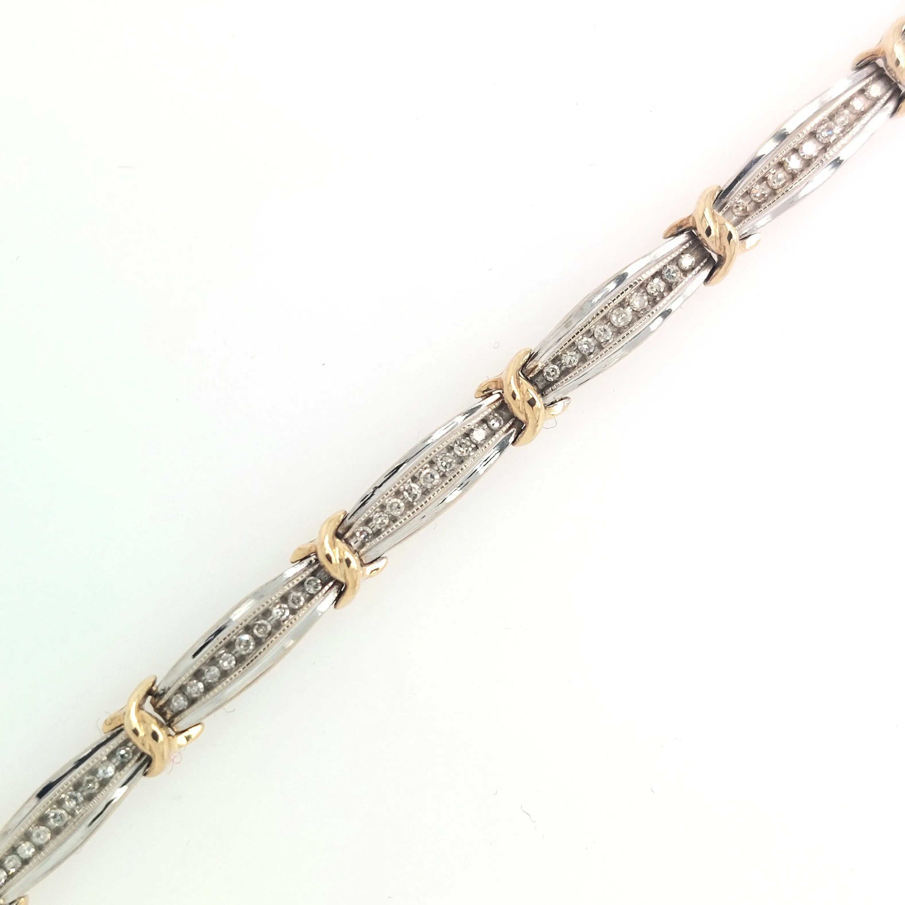 10KW Two-Tone Diamond Tennis Bracelet approx 0.50ctTW