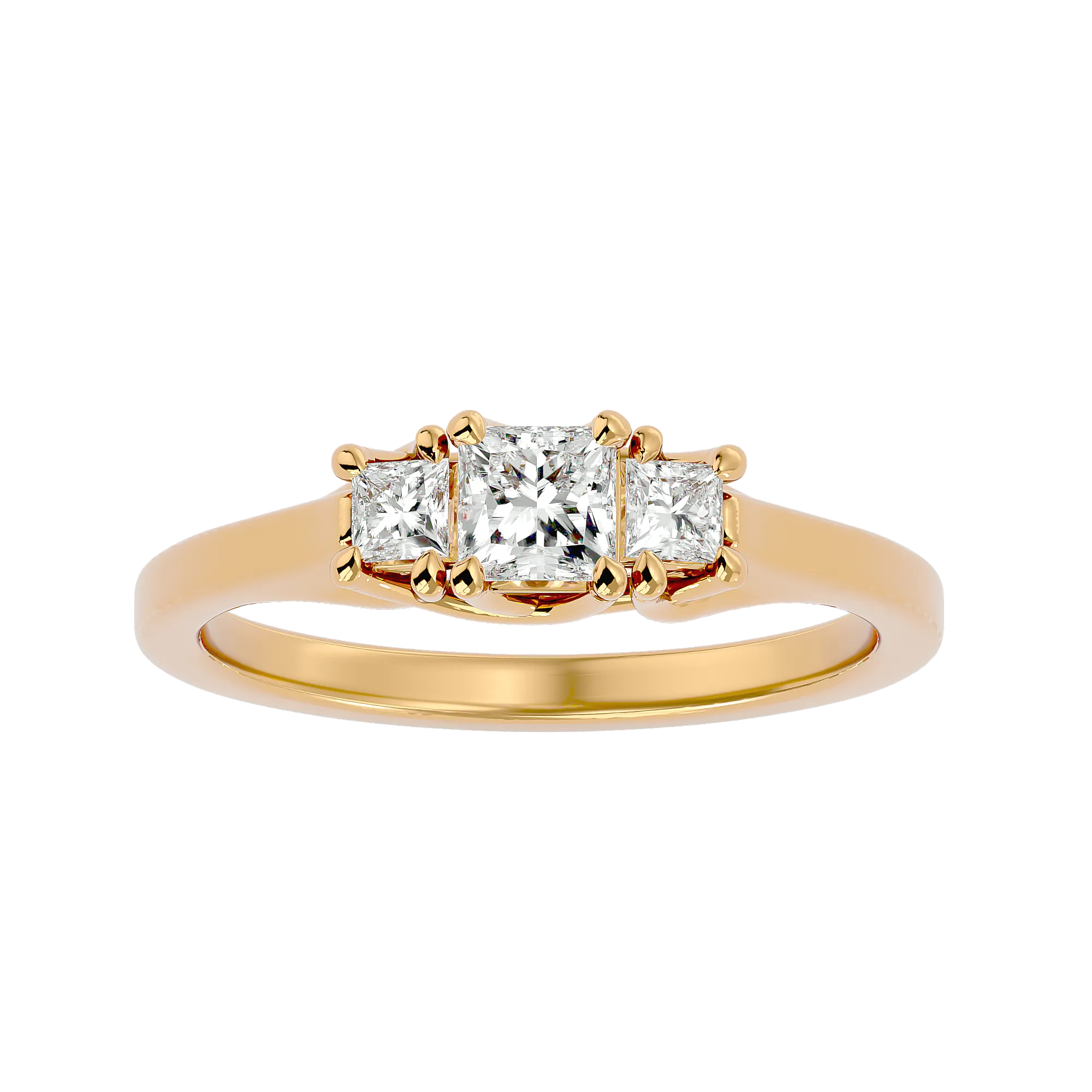 1/2 ctw Princess-Cut Three Stone Lab Grown Diamond Ring