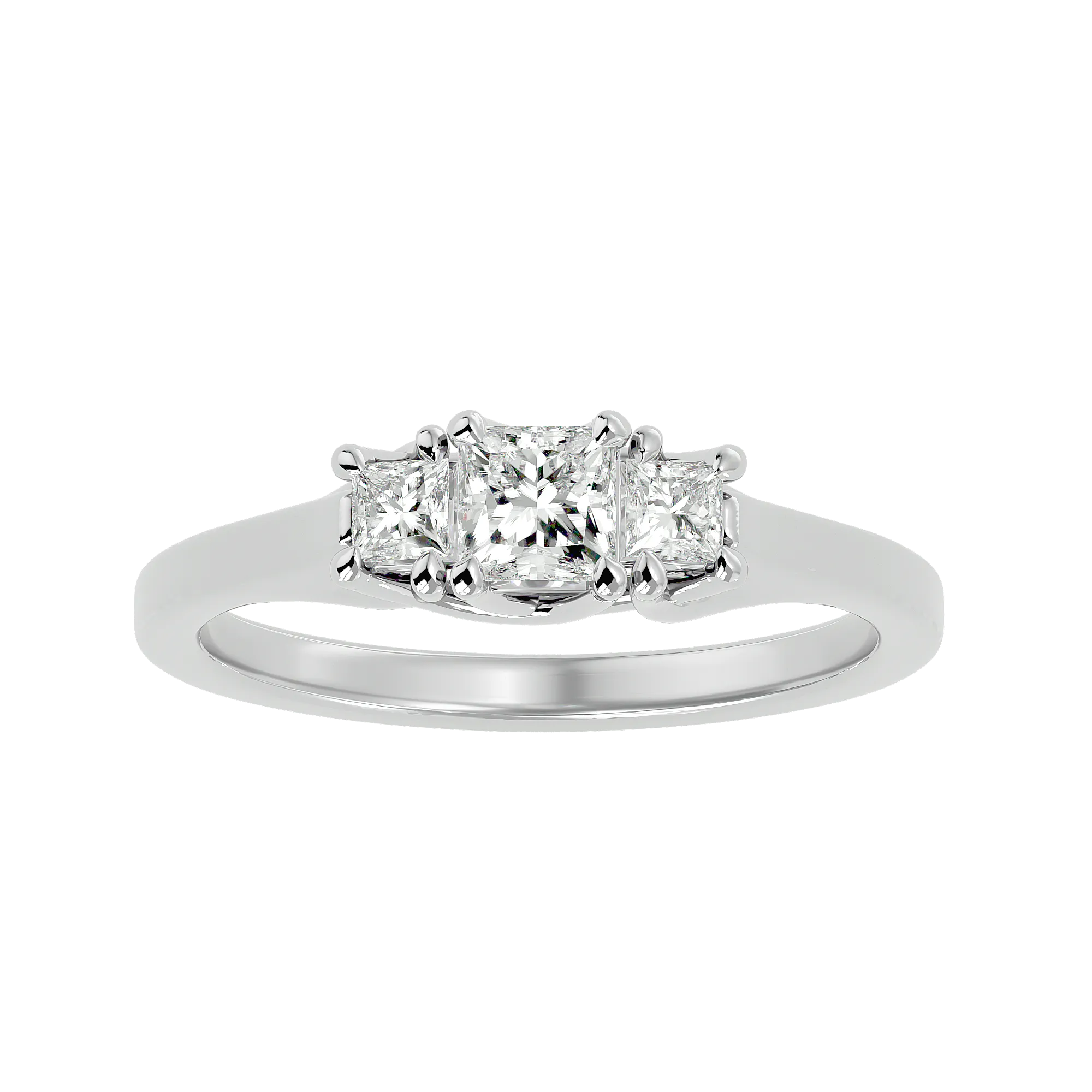 1/2 ctw Princess-Cut Three Stone Lab Grown Diamond Ring