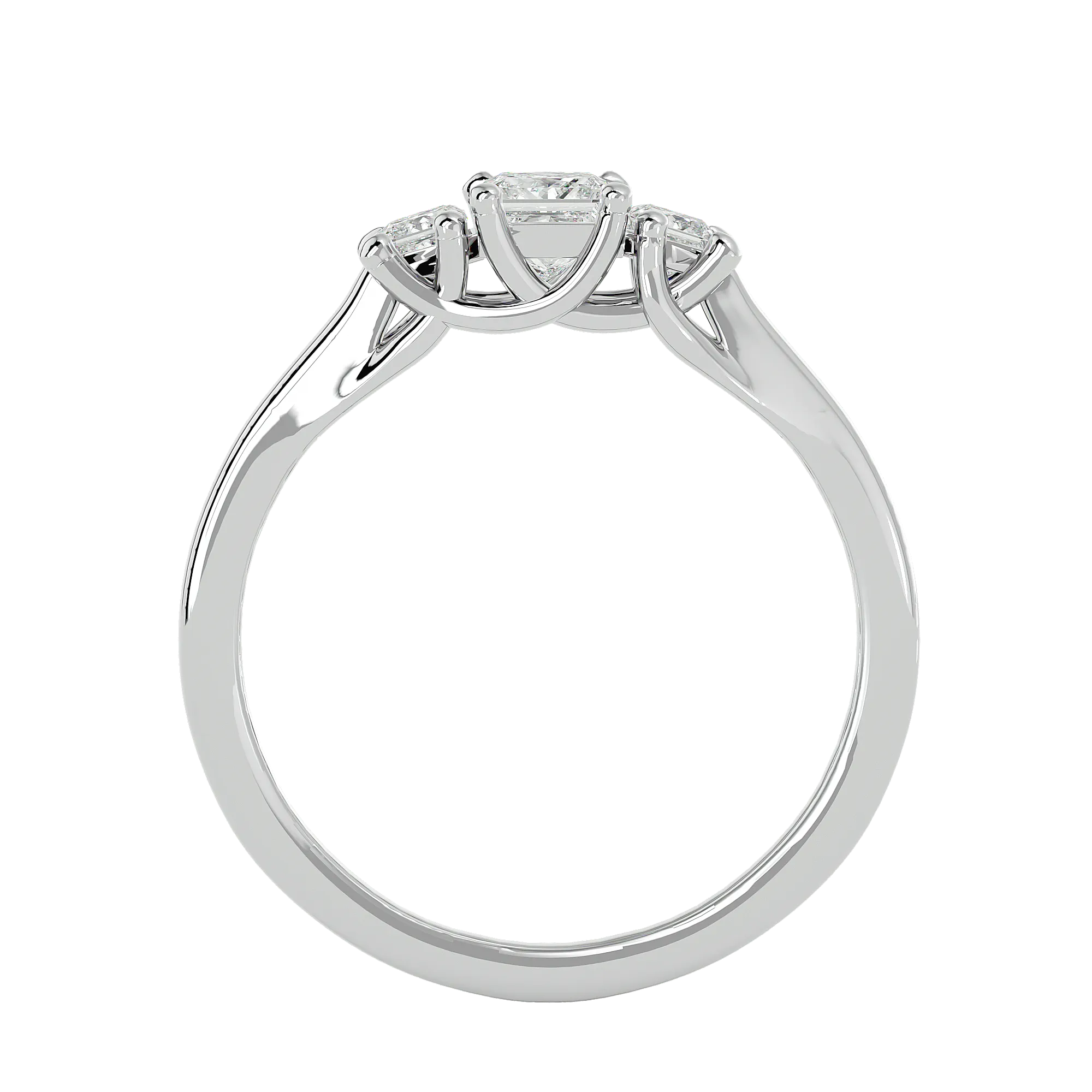 1/2 ctw Princess-Cut Three Stone Lab Grown Diamond Ring