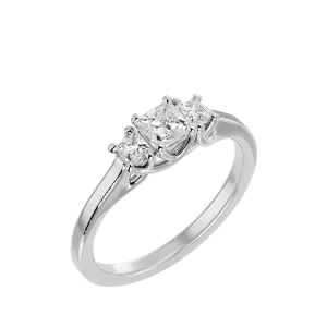 1/2 ctw Princess-Cut Three Stone Lab Grown Diamond Ring