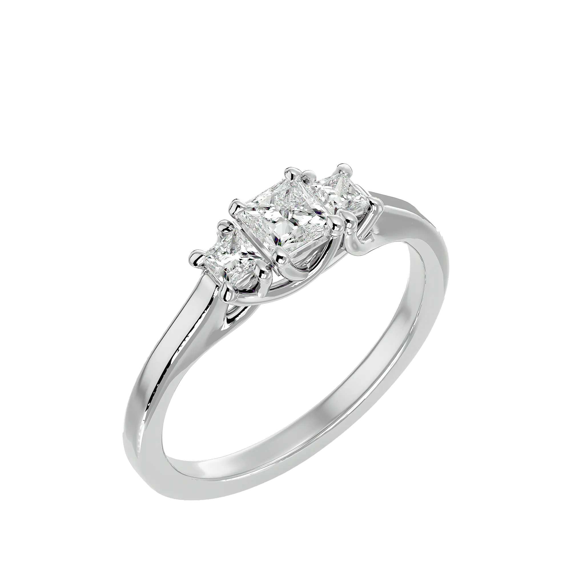 1/2 ctw Princess-Cut Three Stone Lab Grown Diamond Ring