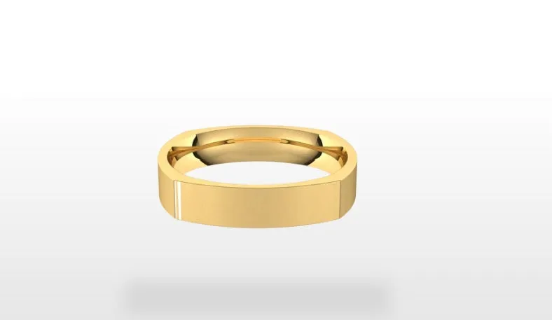 14k Gold 4mm Square Comfort-Fit Wedding Band