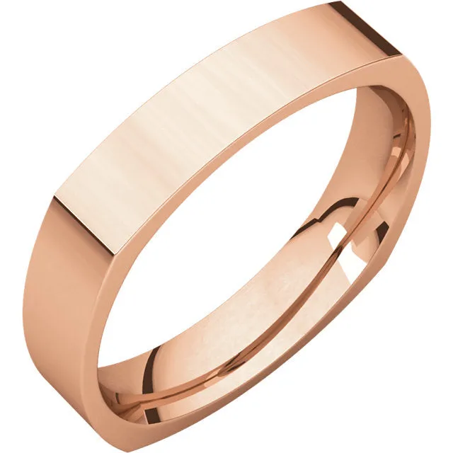 14k Gold 4mm Square Comfort-Fit Wedding Band