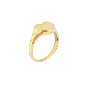 14k Gold Signet Heart Ring