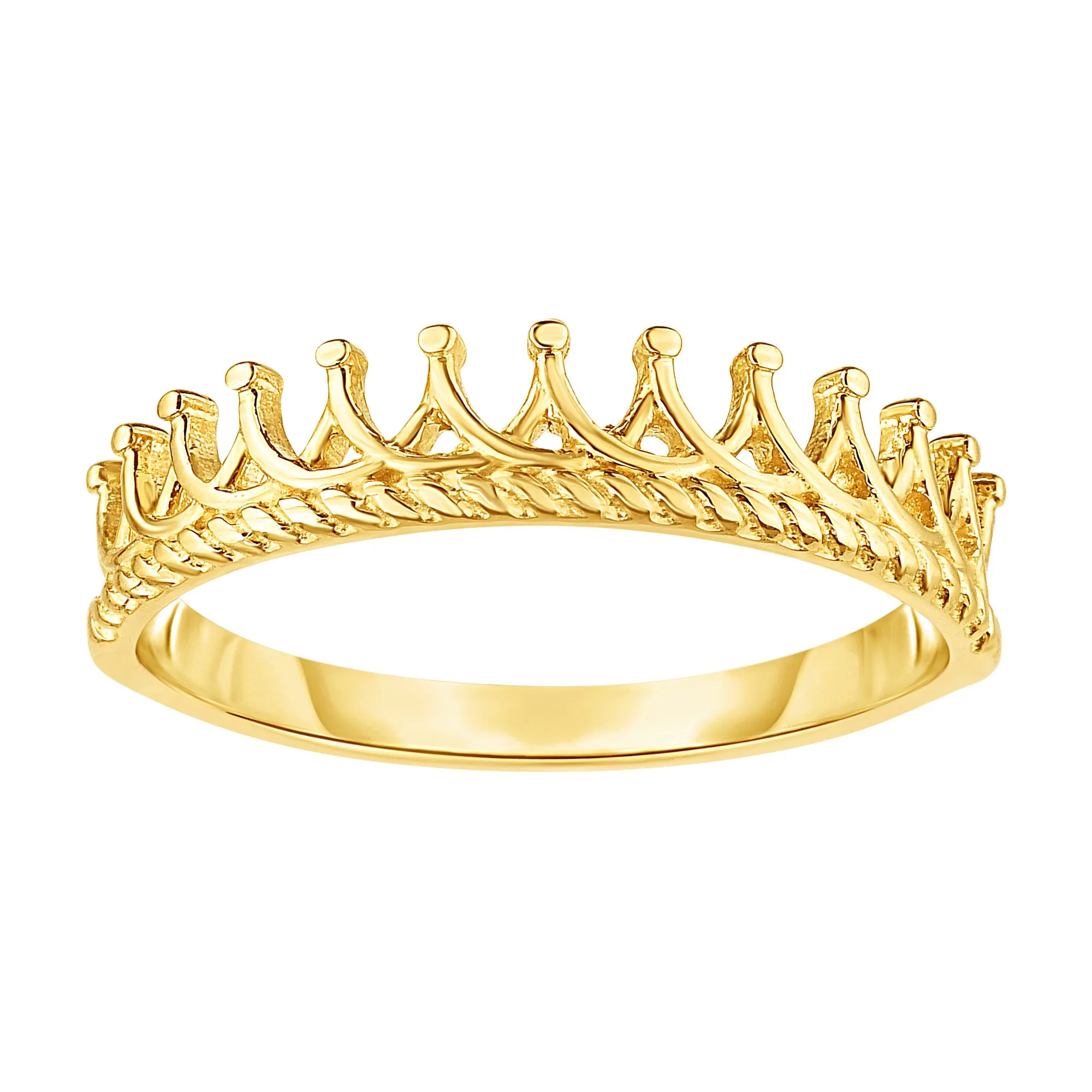 14K Gold Tiara Crown Design Ring, Size 7