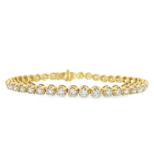 14K Yellow Gold Diamond Tennis Bracelet - 4.05ct