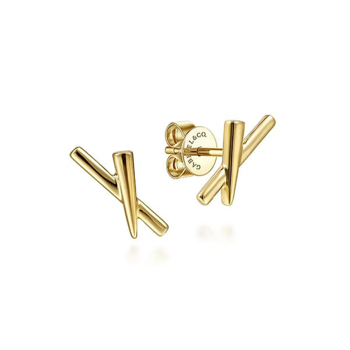 14K Yellow Gold X Shape Stud Earrings - EG14131Y4JJJ