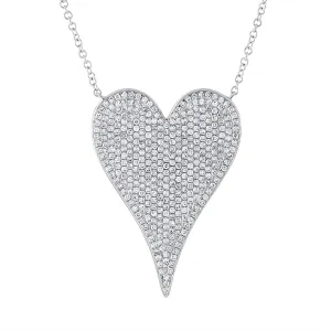 14KT GOLD DIAMOND JUMBO MODERN HEART NECKLACE