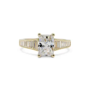 14ky Channel-Set Graduated Baguette Diamond Ring