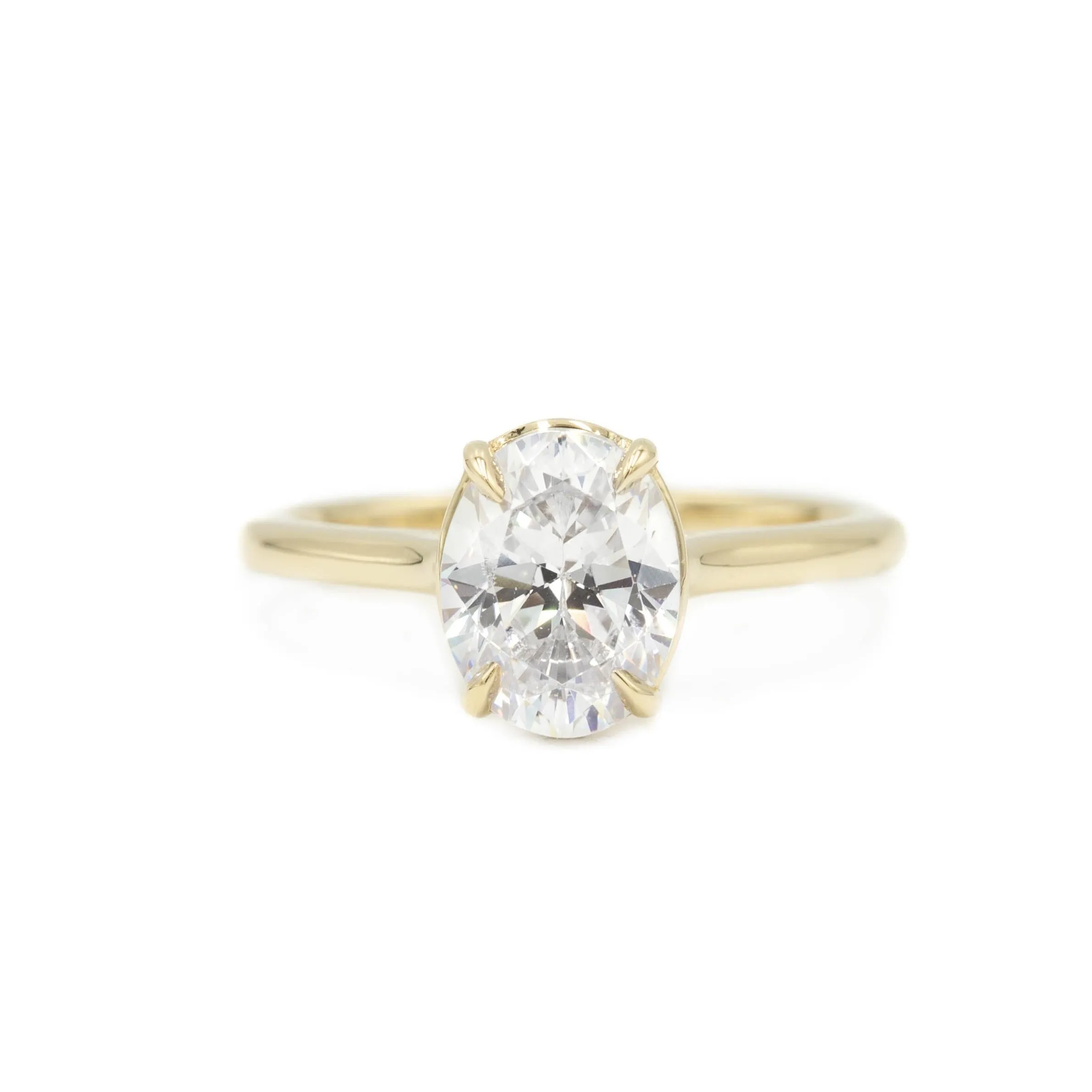 14ky Oval Petite Diamond Ring