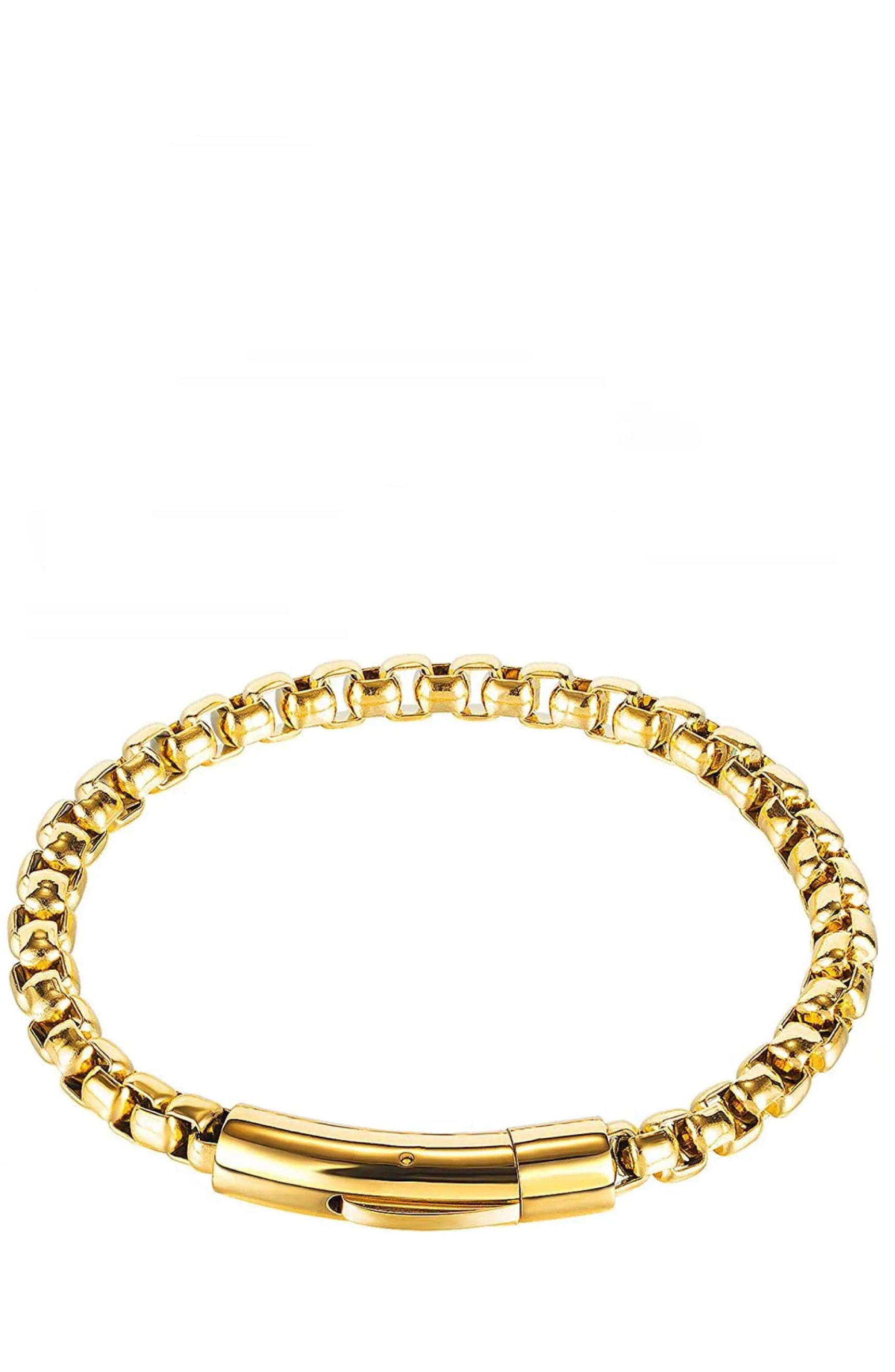 18k Gold Woven Link Magnetic Clasp Bracelet