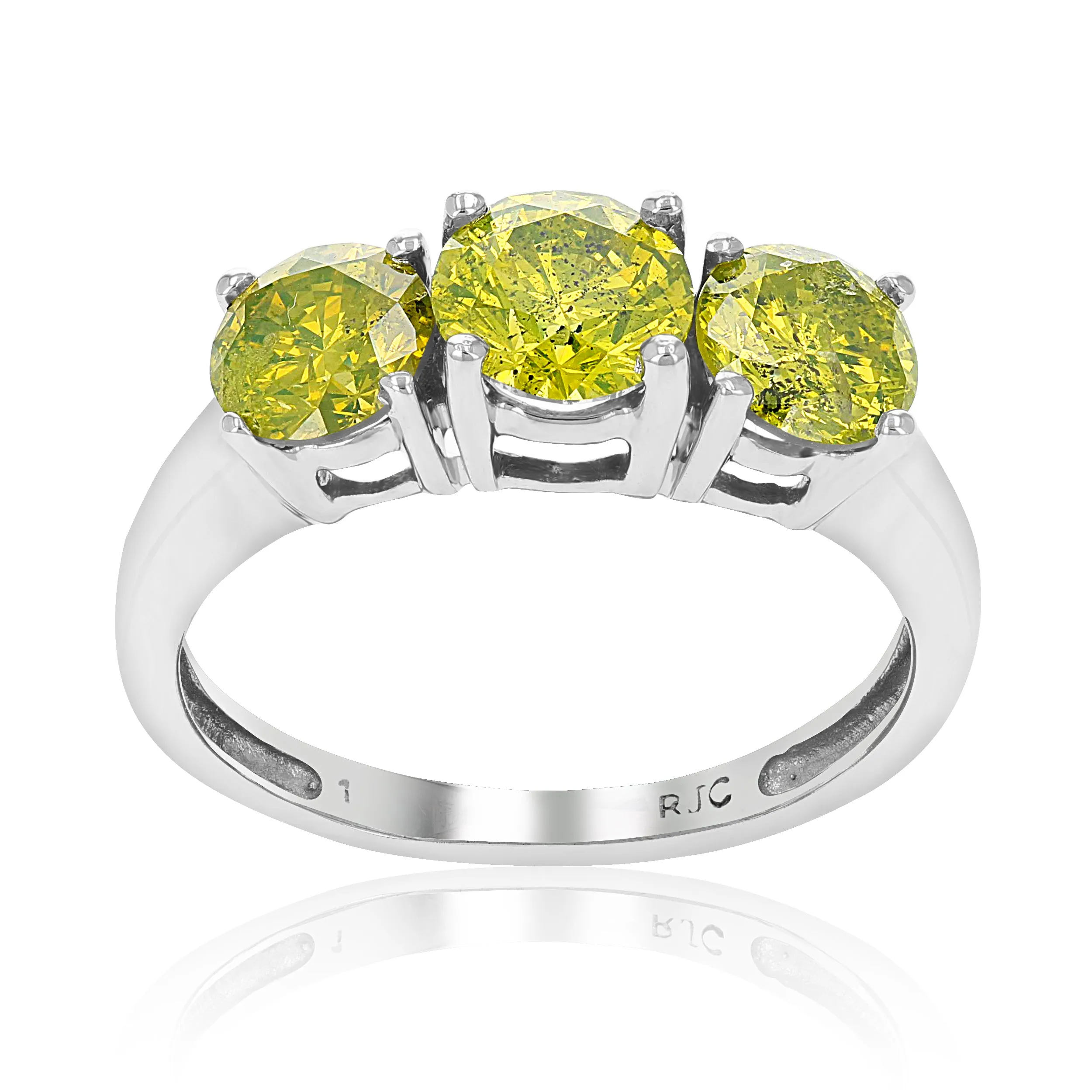 2 cttw Yellow Diamond Engagement Ring in 14K White Gold