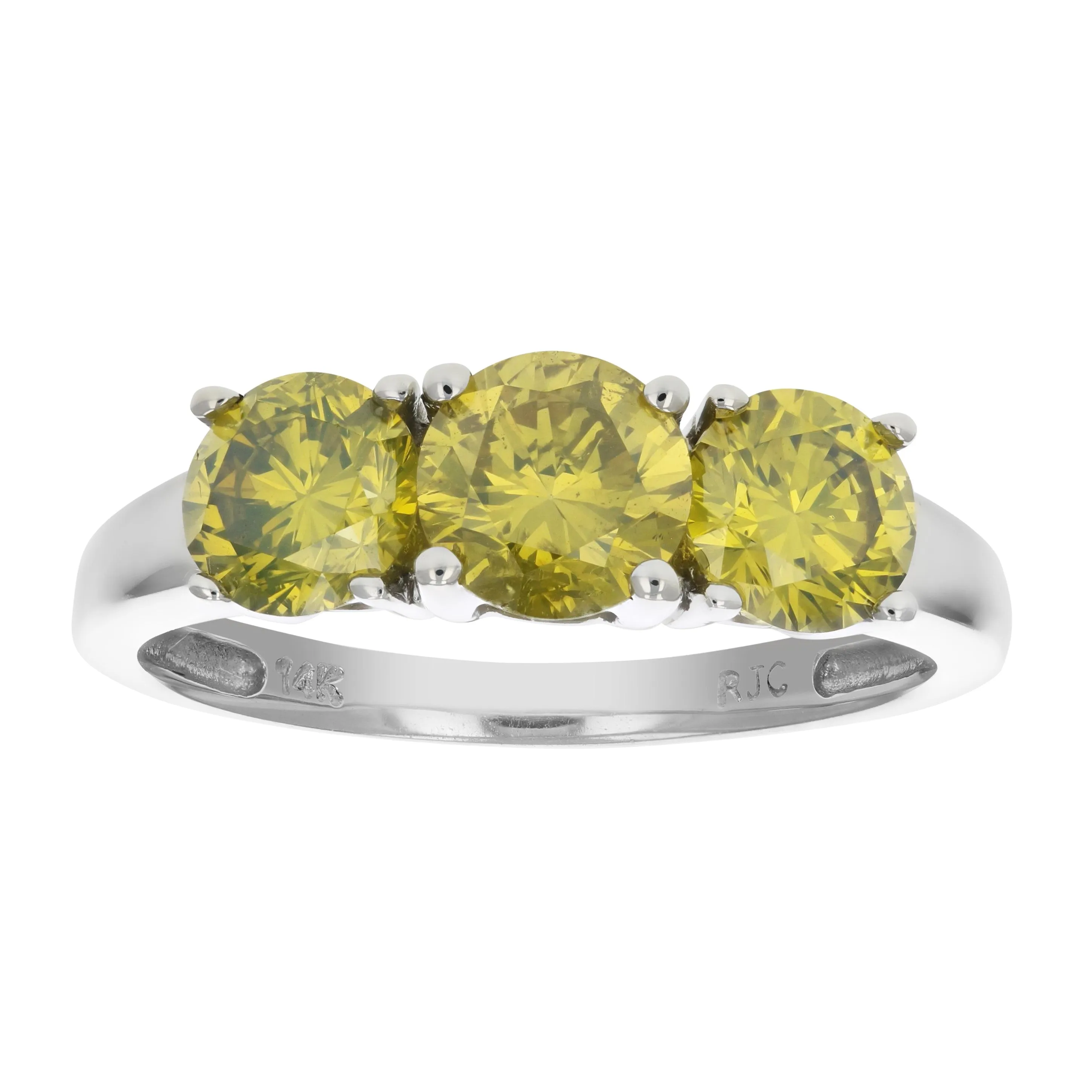 2 cttw Yellow Diamond Engagement Ring in 14K White Gold