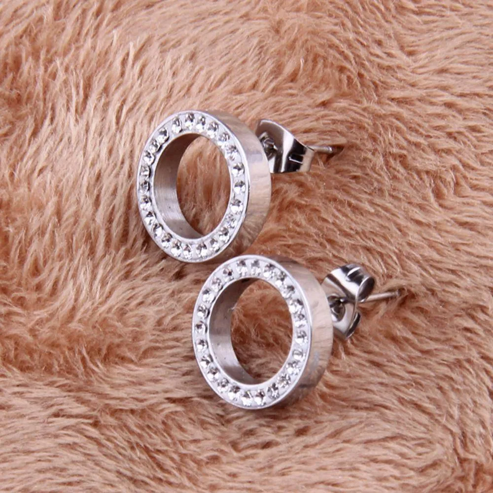 316L Stainless Steel Earring Crystal Stud Earrings For Women Joyas Brincos Bijoux Jewelry Earings Fashion