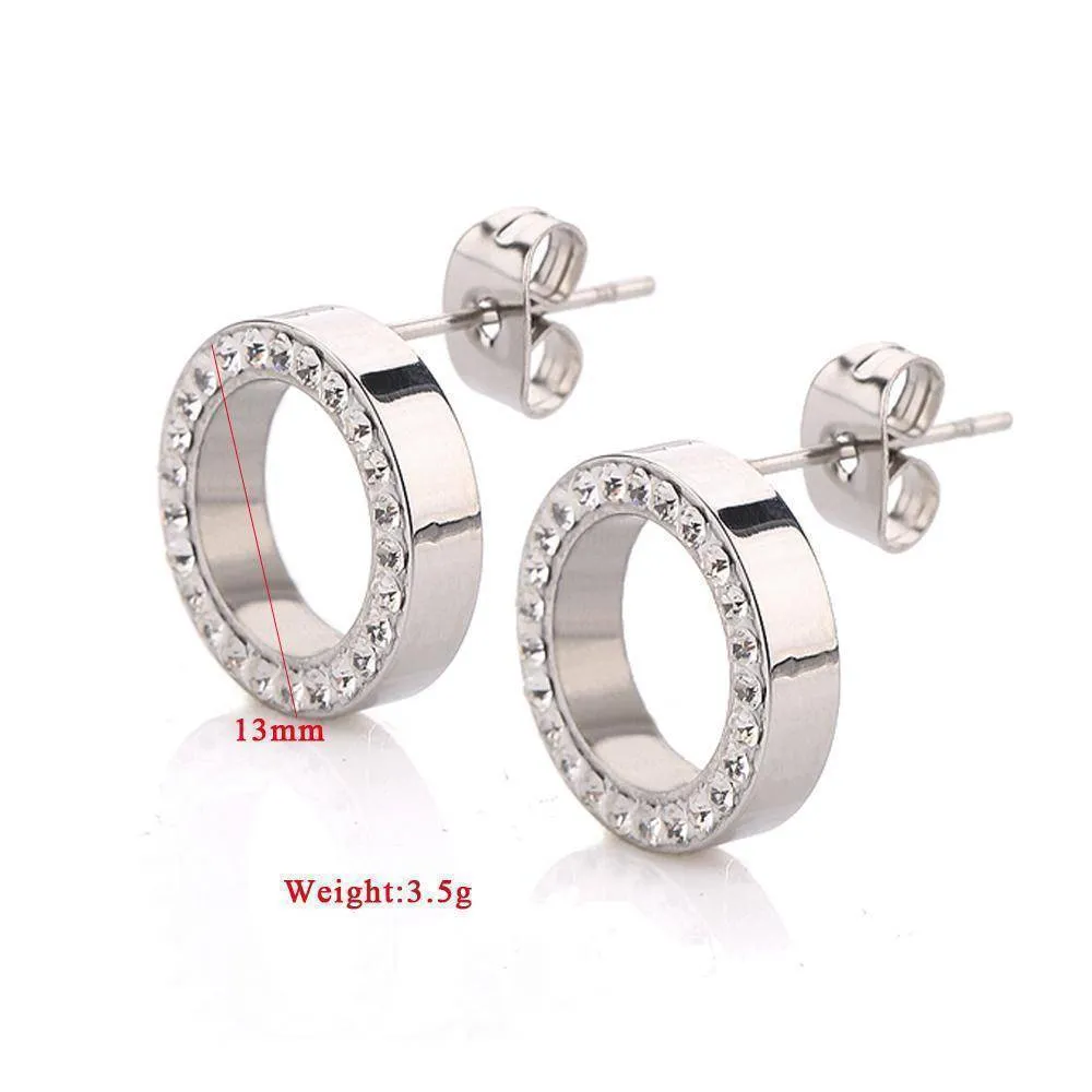 316L Stainless Steel Earring Crystal Stud Earrings For Women Joyas Brincos Bijoux Jewelry Earings Fashion