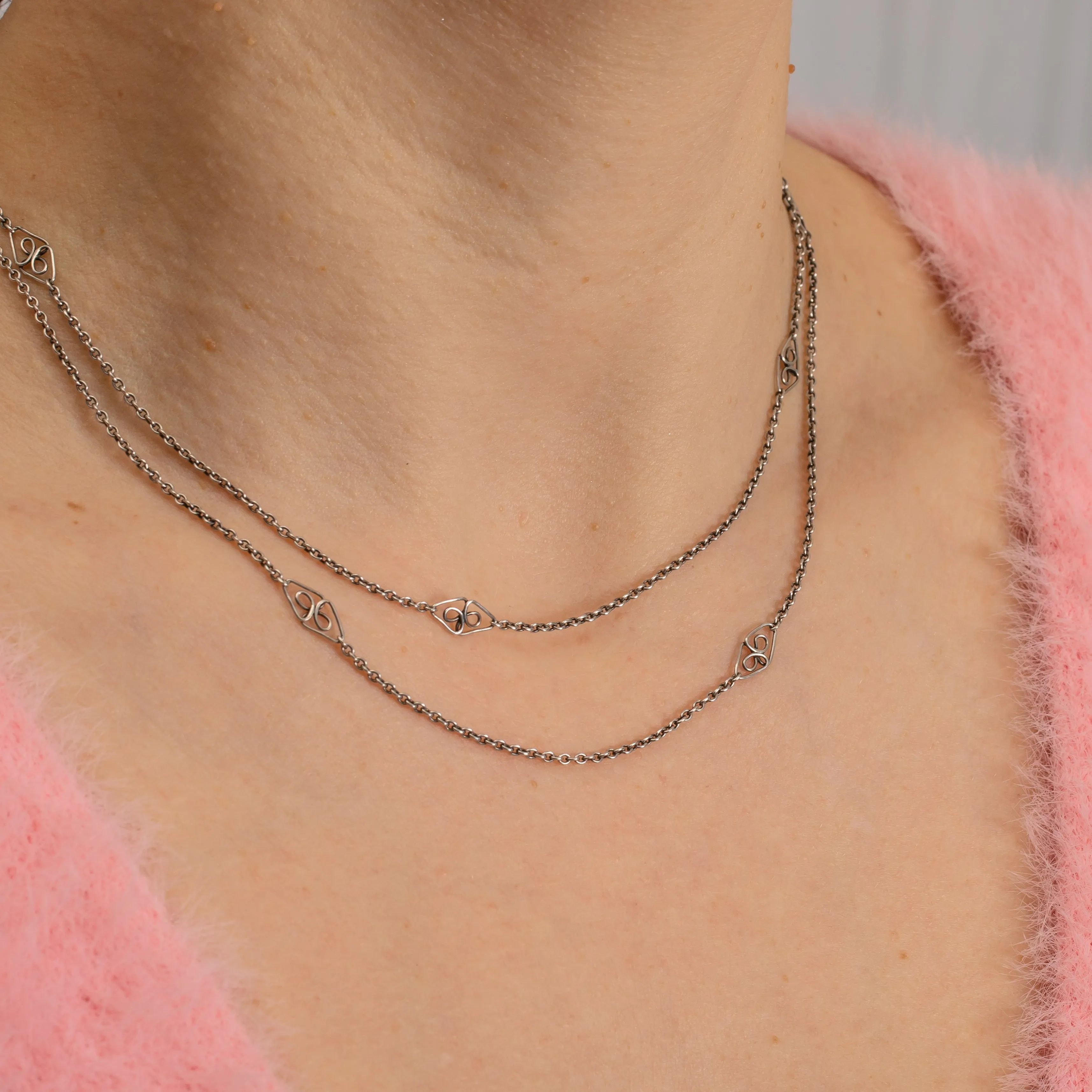 32" Sterling Silver Lozenge Chain