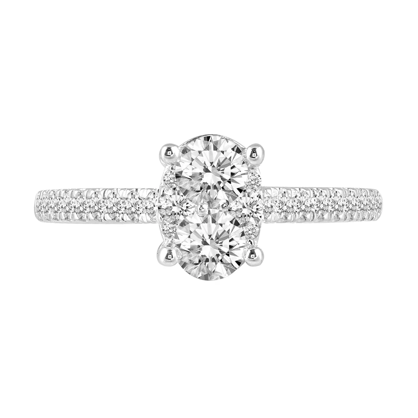 3/4ctw Diamond Oval Classic Engagement Ring in Sterling Silver