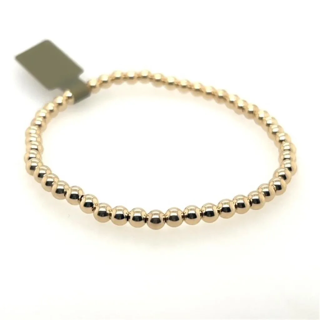 4mm Gold Filled Bead Stretch Bracelet by Dee Berkley