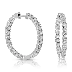 5 cttw Lab Grown Diamond Hoop Inside Out Earrings in 14K Gold