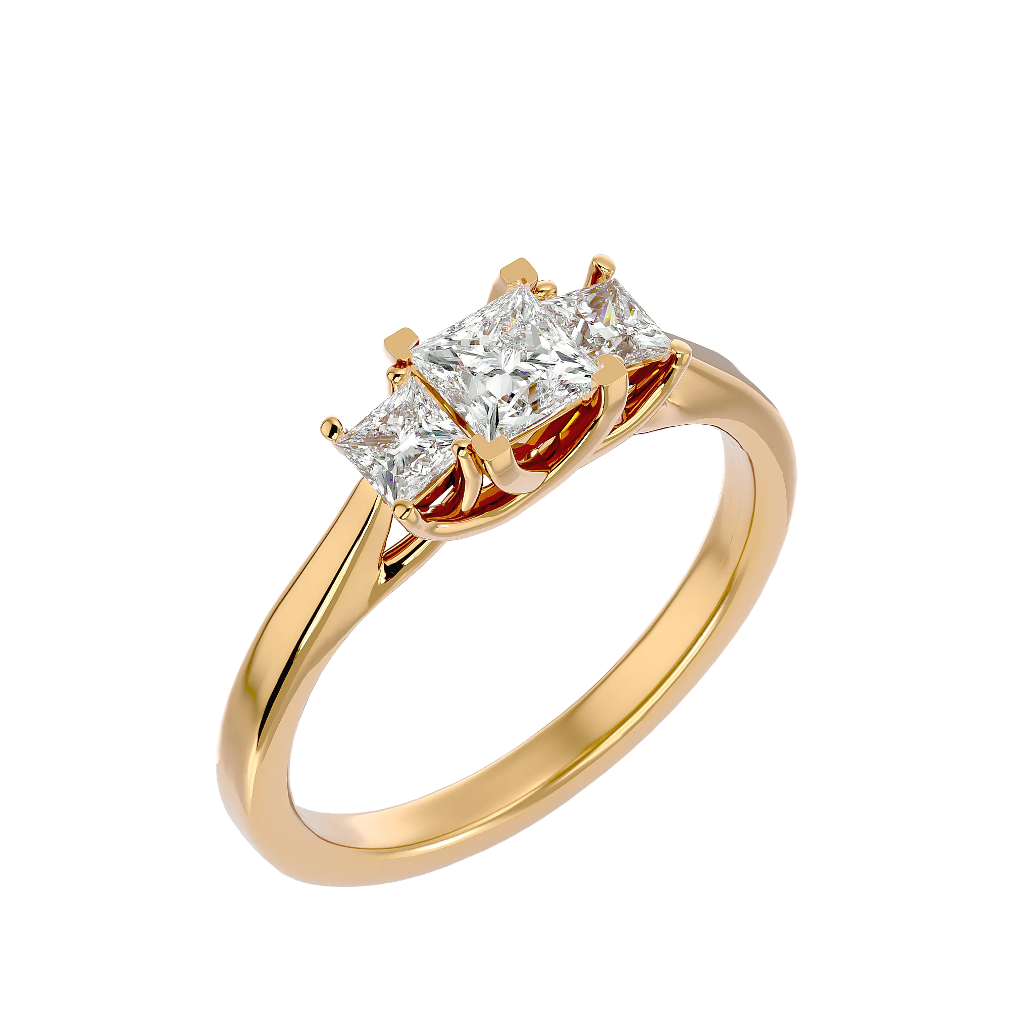 7/8 ctw Princess-Cut Three Stone Lab Grown Diamond Ring