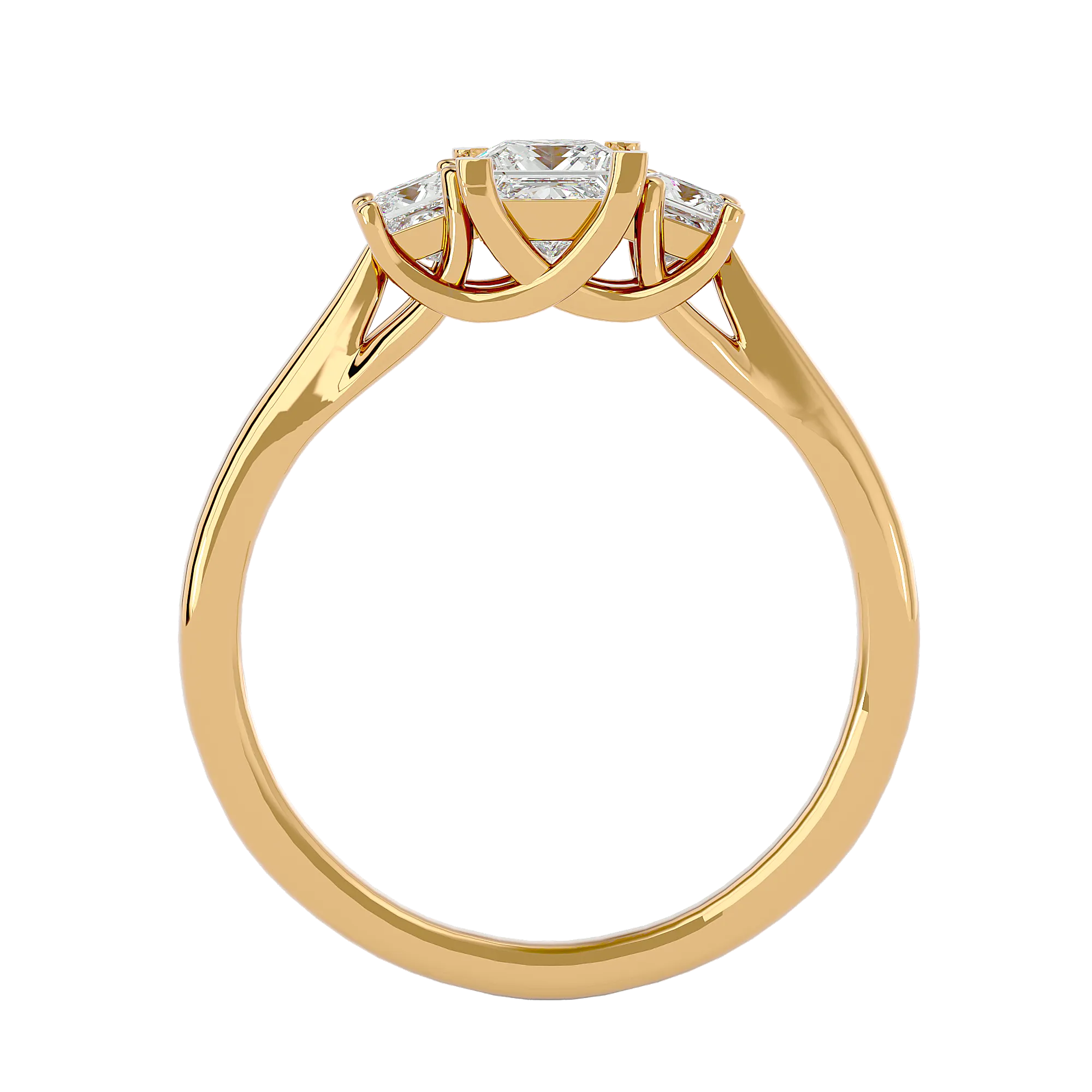 7/8 ctw Princess-Cut Three Stone Lab Grown Diamond Ring