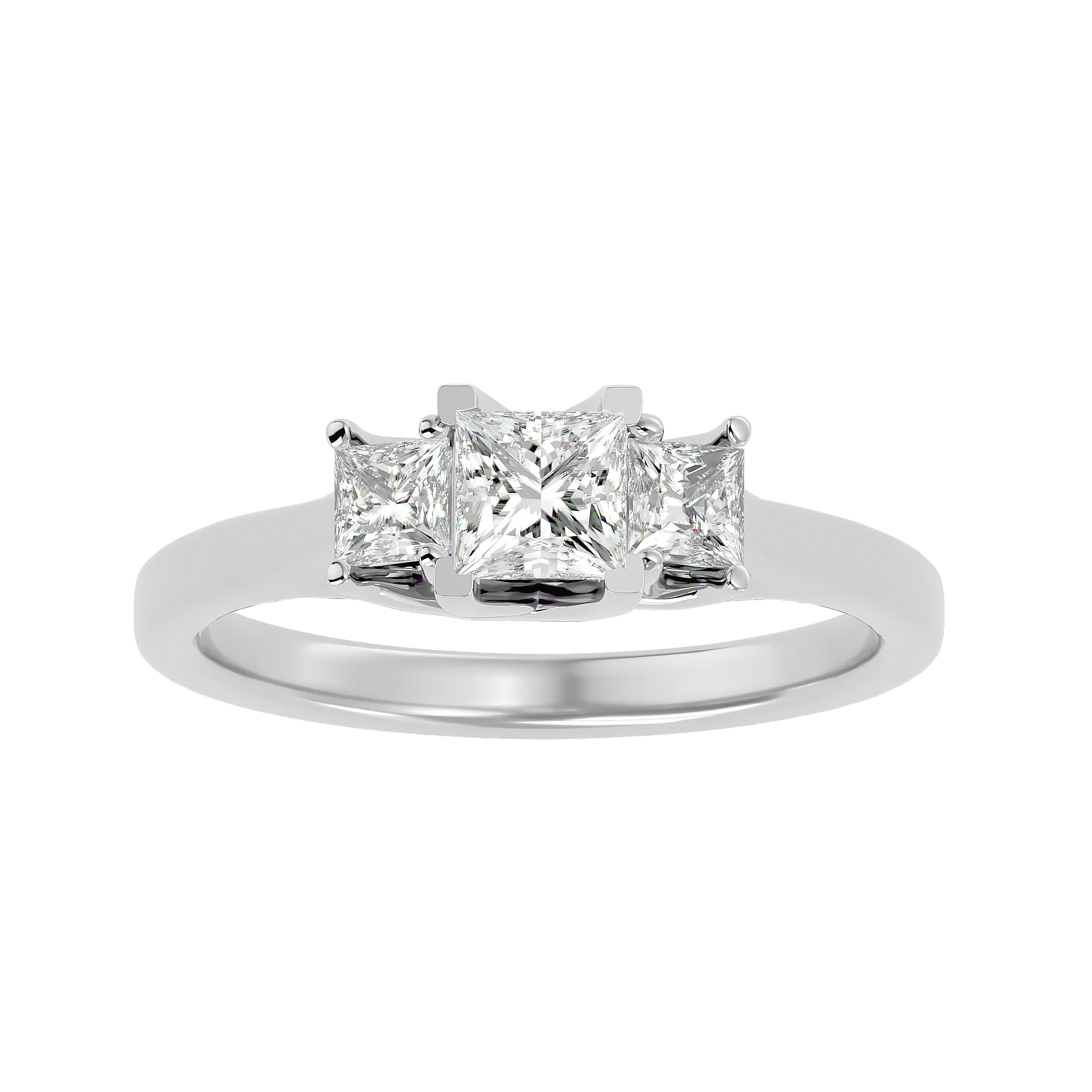 7/8 ctw Princess-Cut Three Stone Lab Grown Diamond Ring