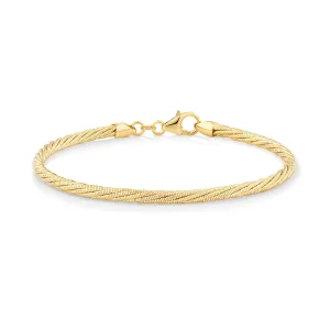 9ct Polished Yellow Gold Omega Pattern Bracelet