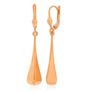 9ct Rose Gold Silver Filled Teardrop Drop Earrings