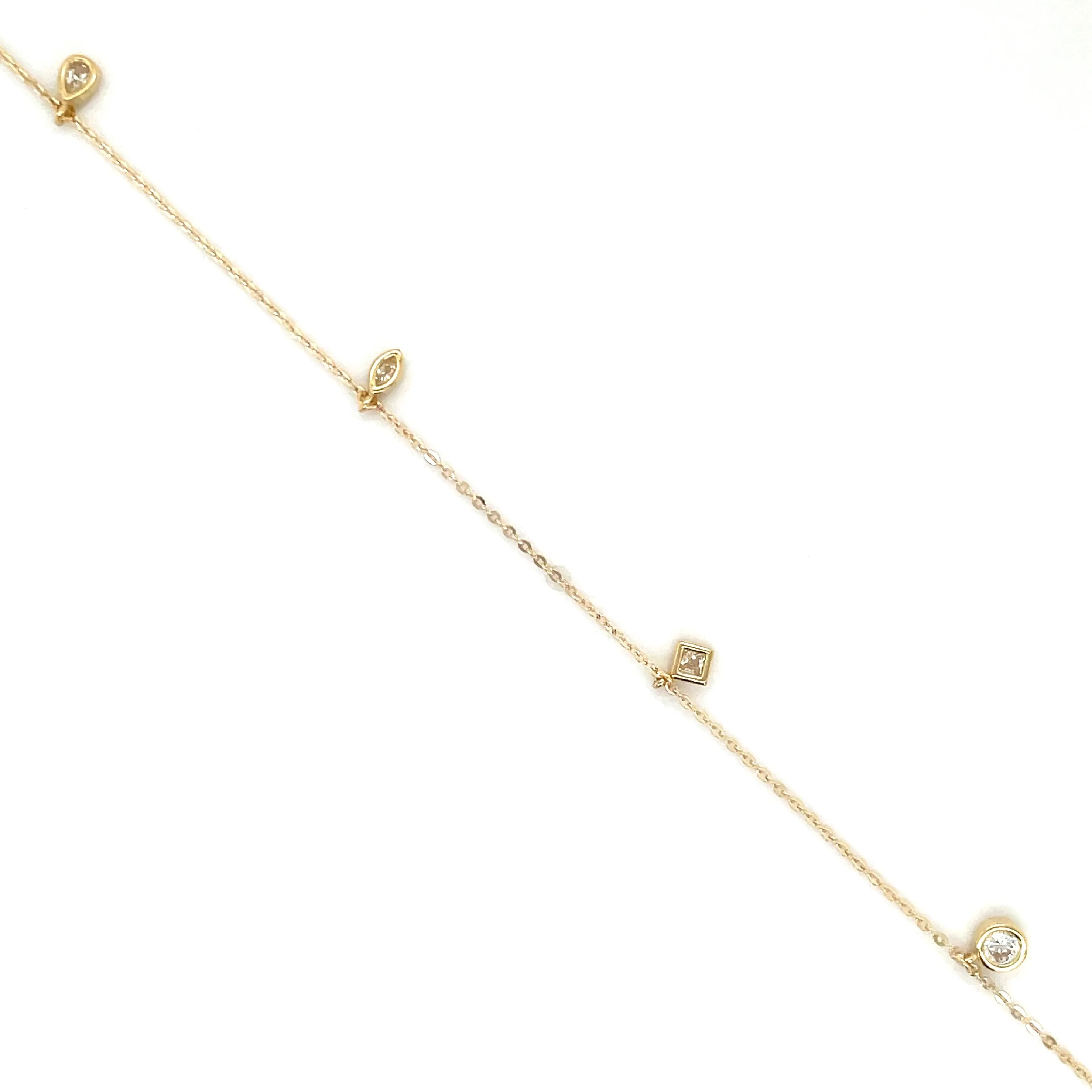 9ct Yellow Gold Mixed Stone Cz Bracelet