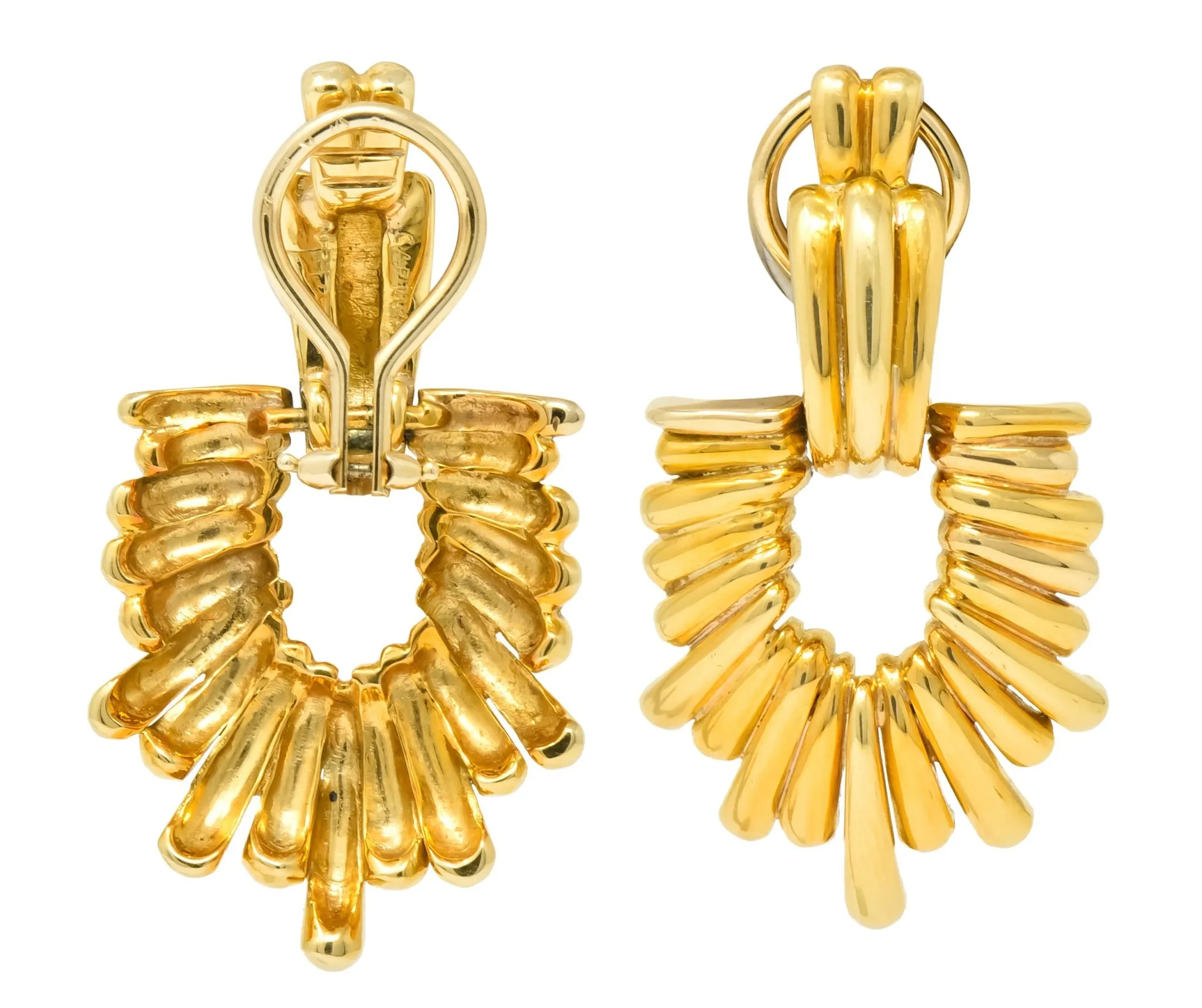 Aldo Cipullo Cartier Vintage 18 Karat Gold Door Knocker Ear-Clip Earring 1970's