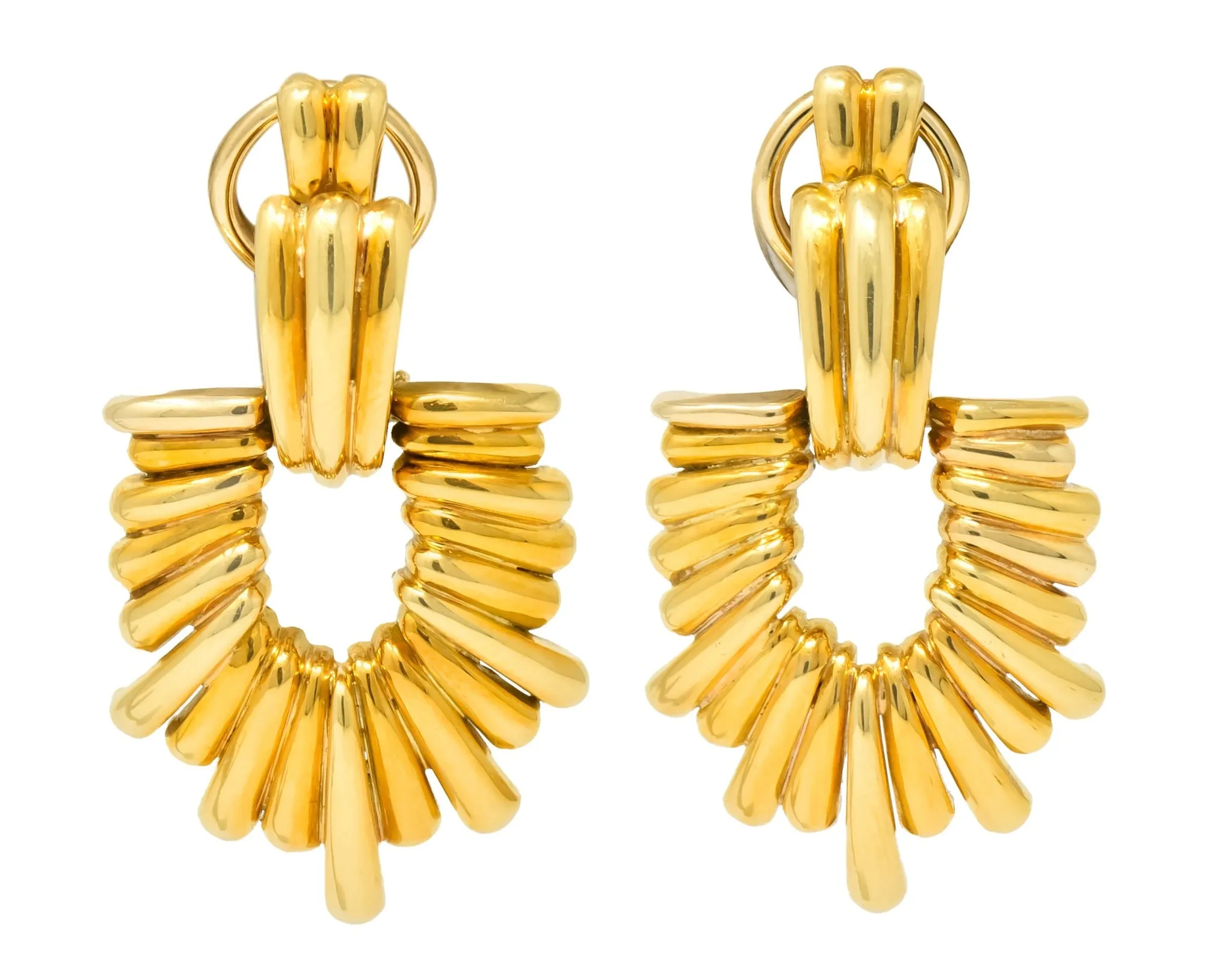 Aldo Cipullo Cartier Vintage 18 Karat Gold Door Knocker Ear-Clip Earring 1970's