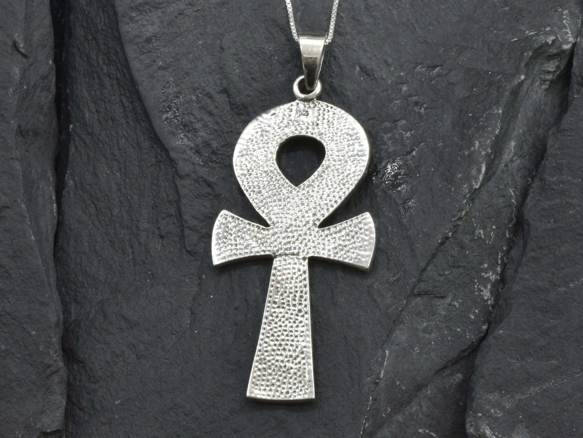 Ankh Silver Necklace - Silver Cross Pendant - Statement Cross Necklace