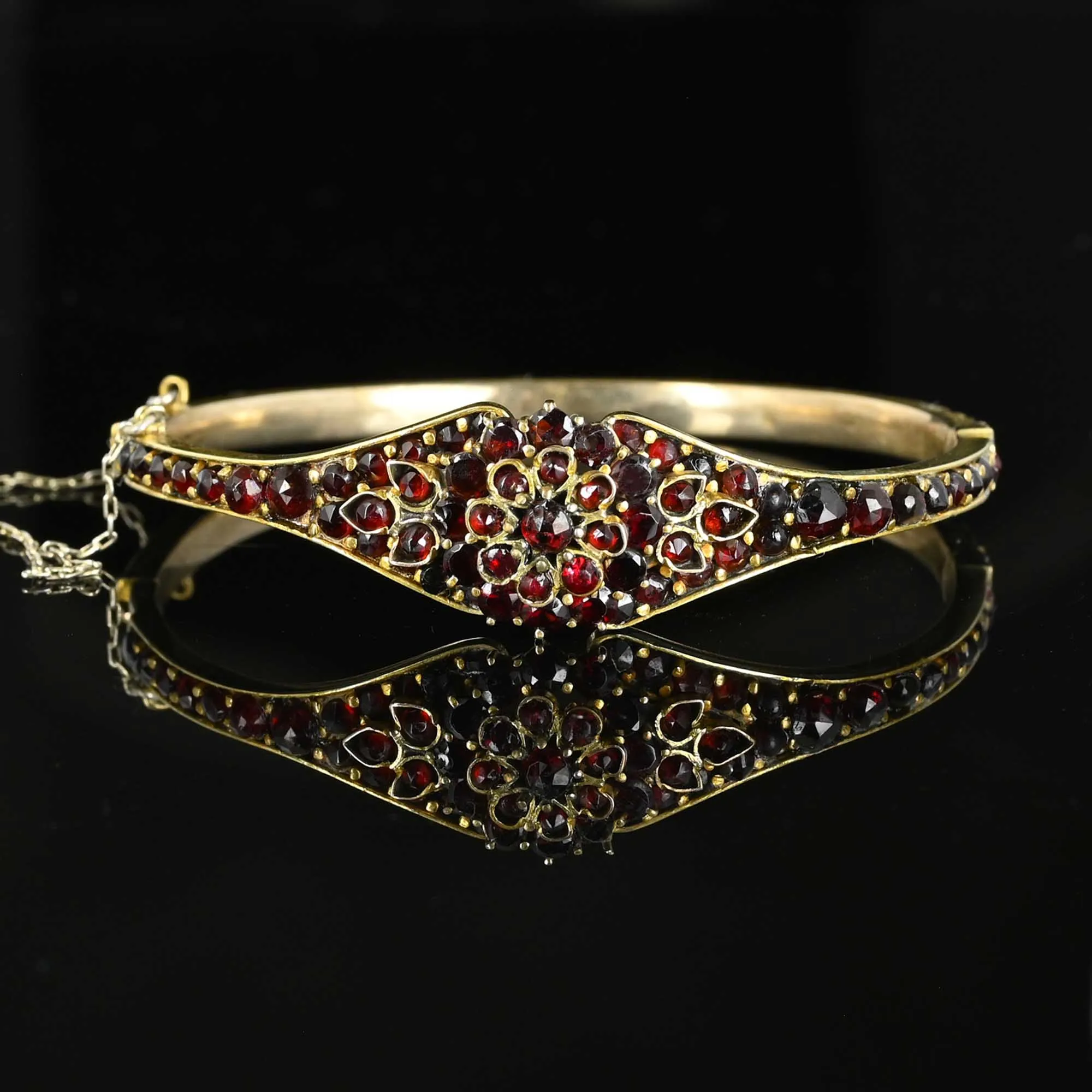 Antique Bohemian Garnet Bracelet Bangle