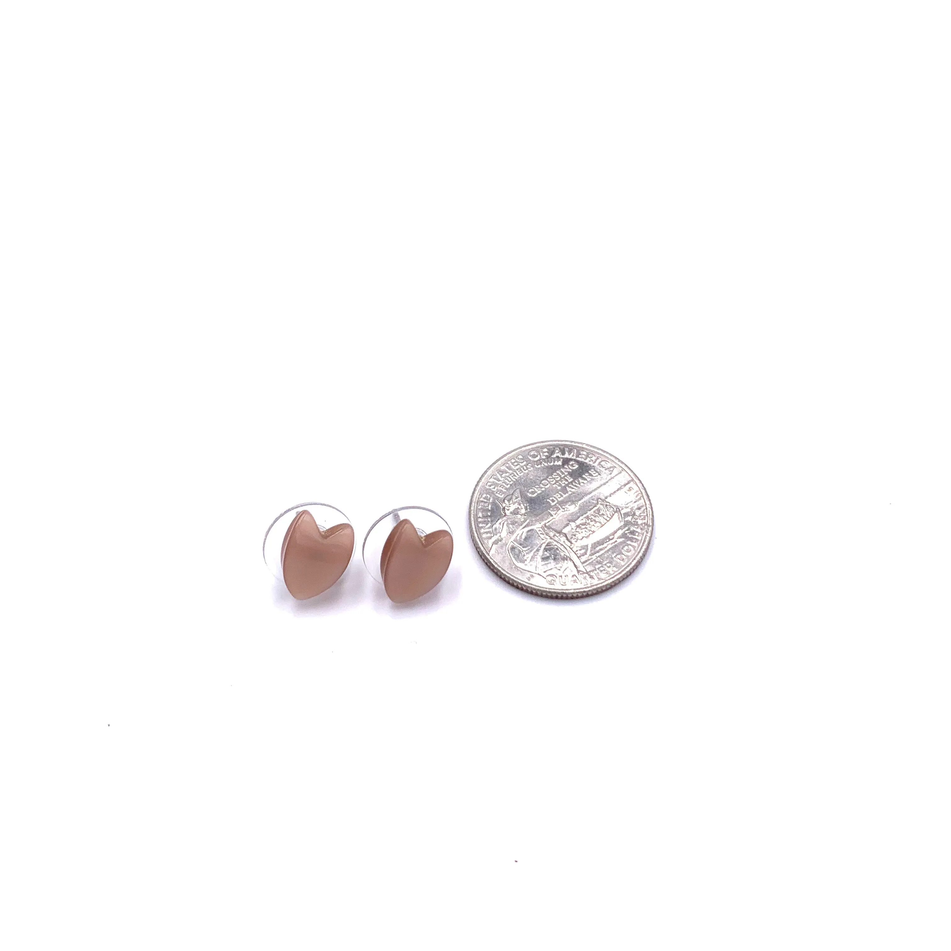 Beige Mini Ivy Leaf Moonglow Stud Earrings