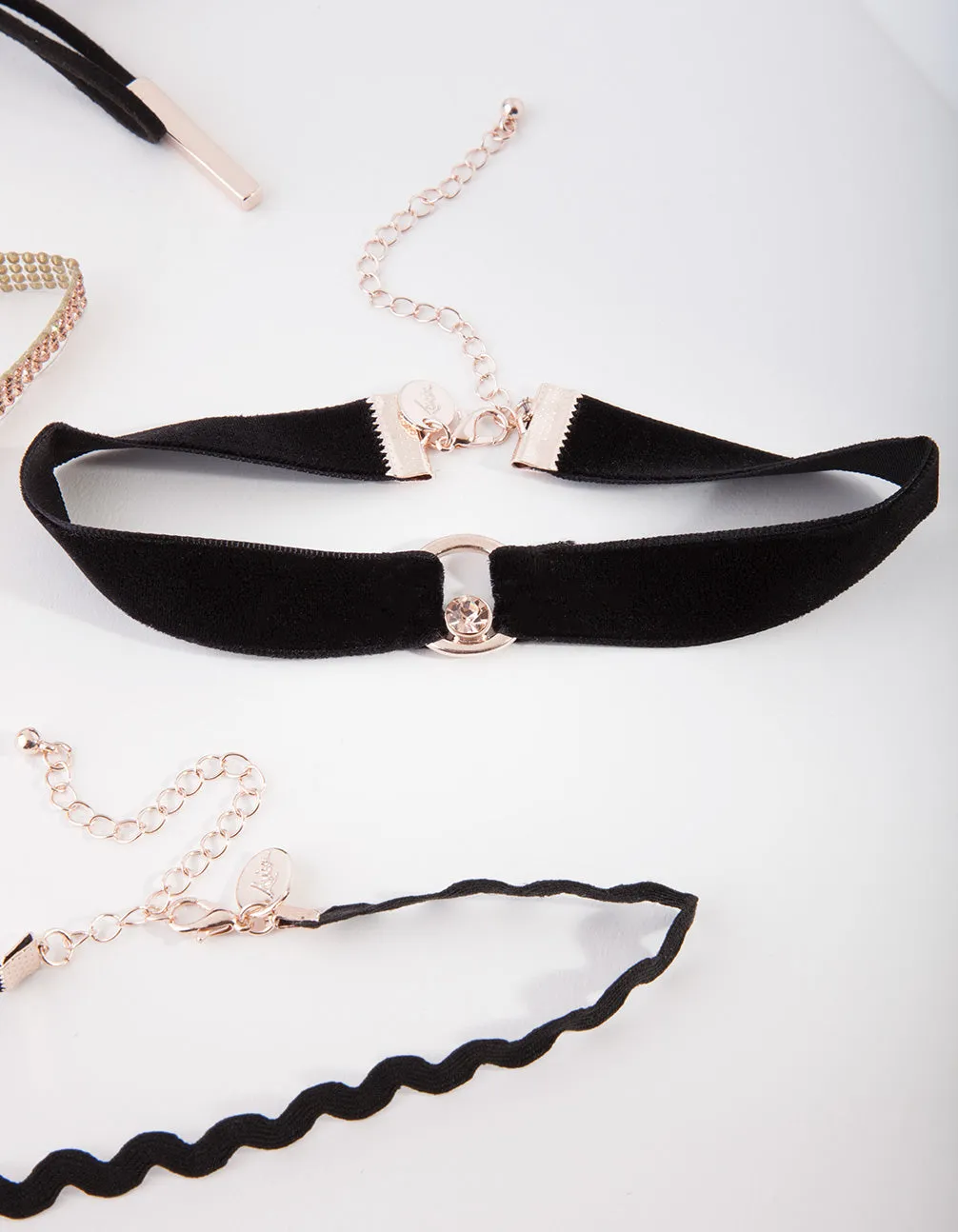 Black & Rose Gold Zig Zag Choker Pack