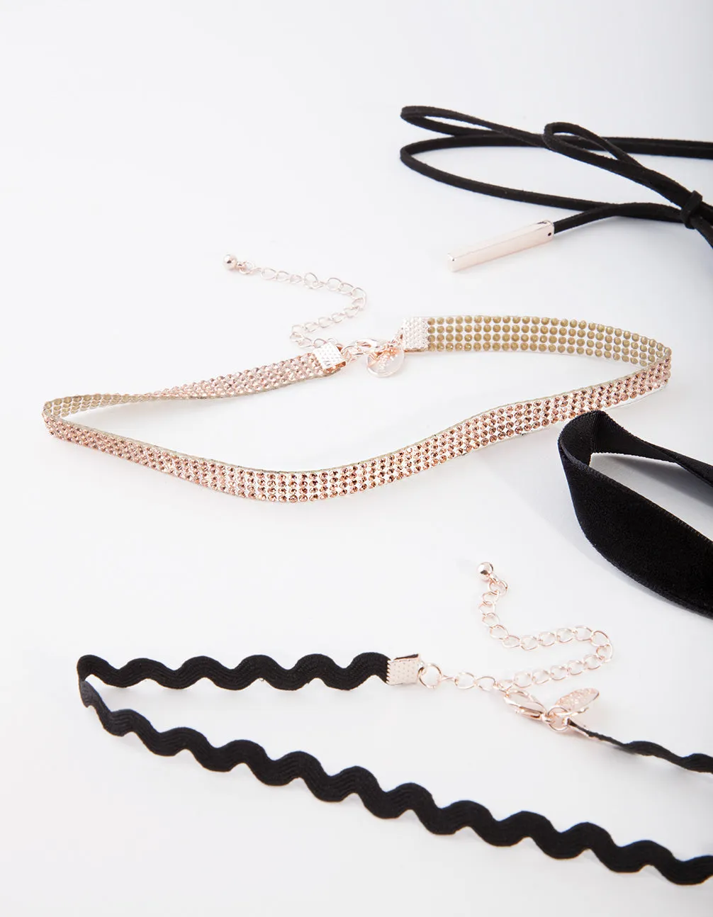 Black & Rose Gold Zig Zag Choker Pack