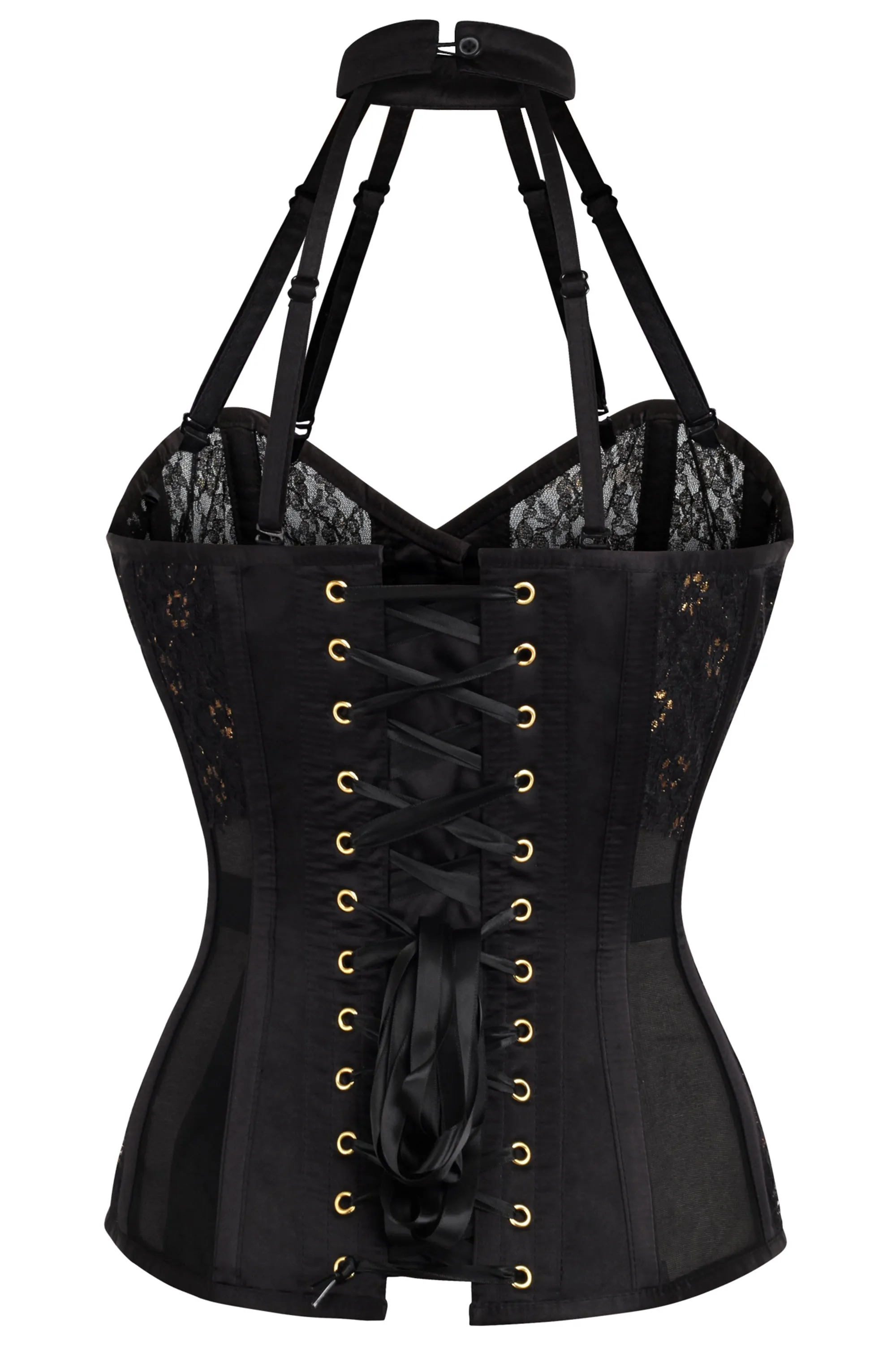 Black Mesh Overbust Lingerie Corset