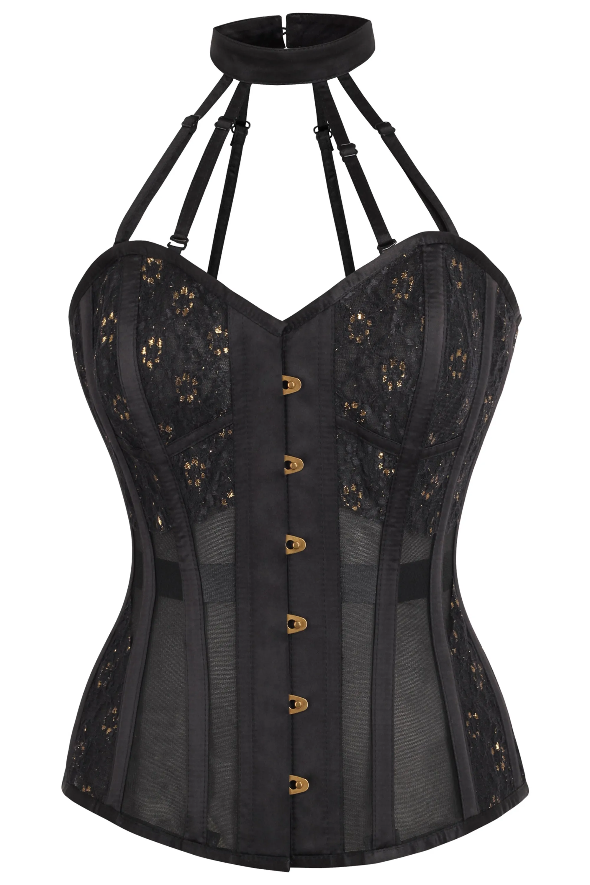 Black Mesh Overbust Lingerie Corset