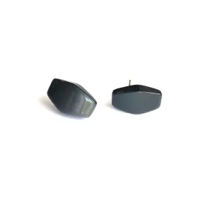 Black Moonglow Coffin Stud Earrings