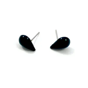 Black Teardrop Lucite Stud Earrings