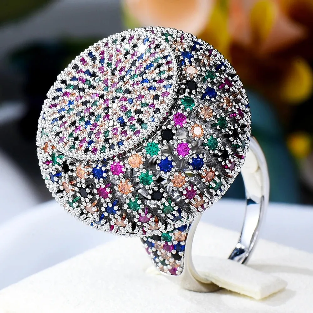 Bold Cubic Zirconia Statement Ring – Trendy 2024 Boho Jewelry