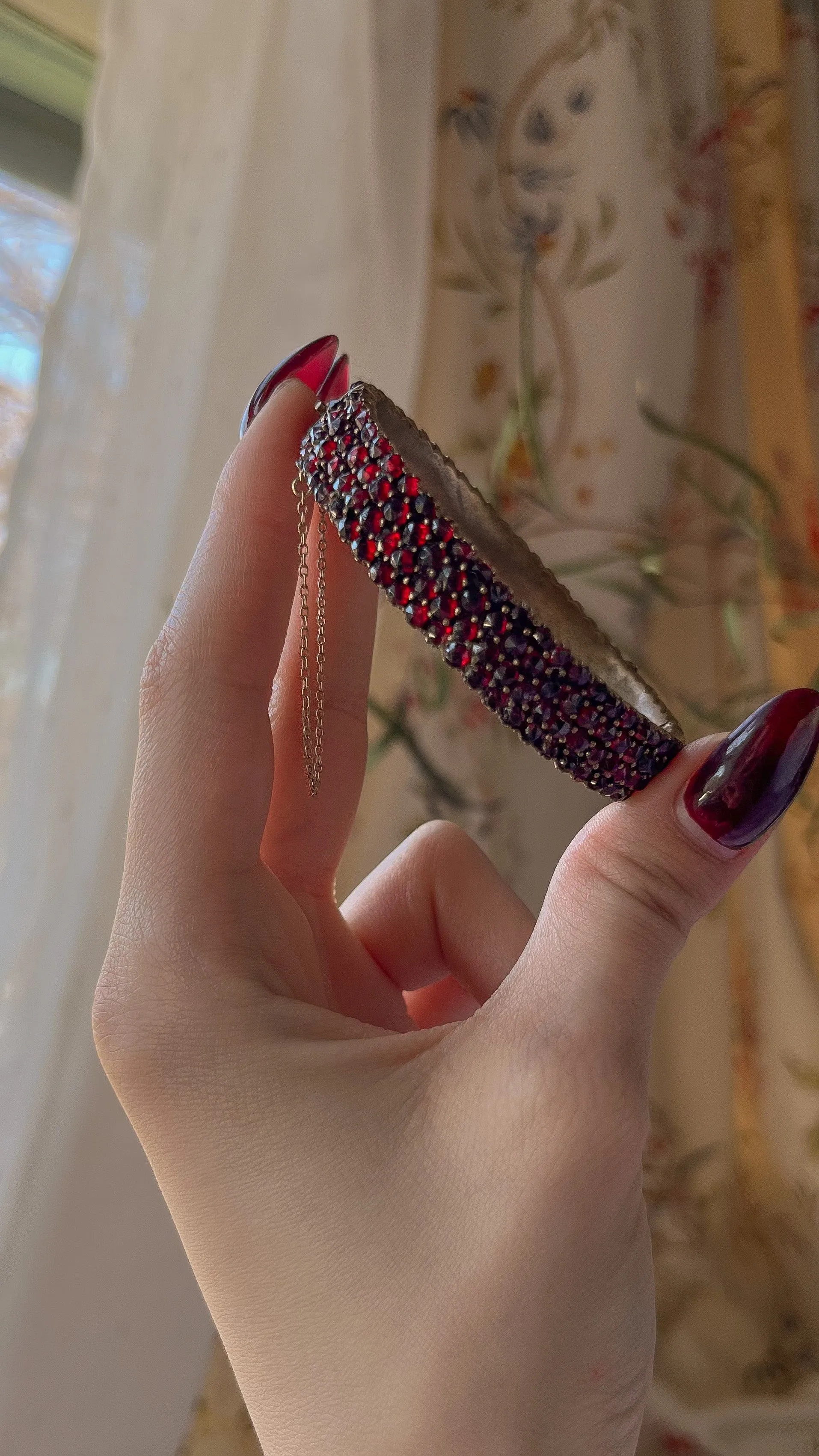 Bright Bohemian Garnet Pavé bracelet circa 1870