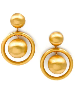 Brushed Gold Door Knocker Earrings