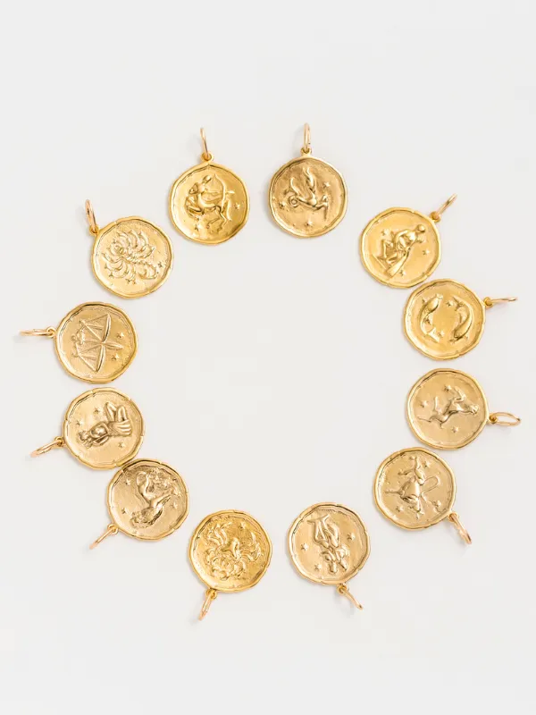 Cancer Gold Zodiac Pendant Necklace