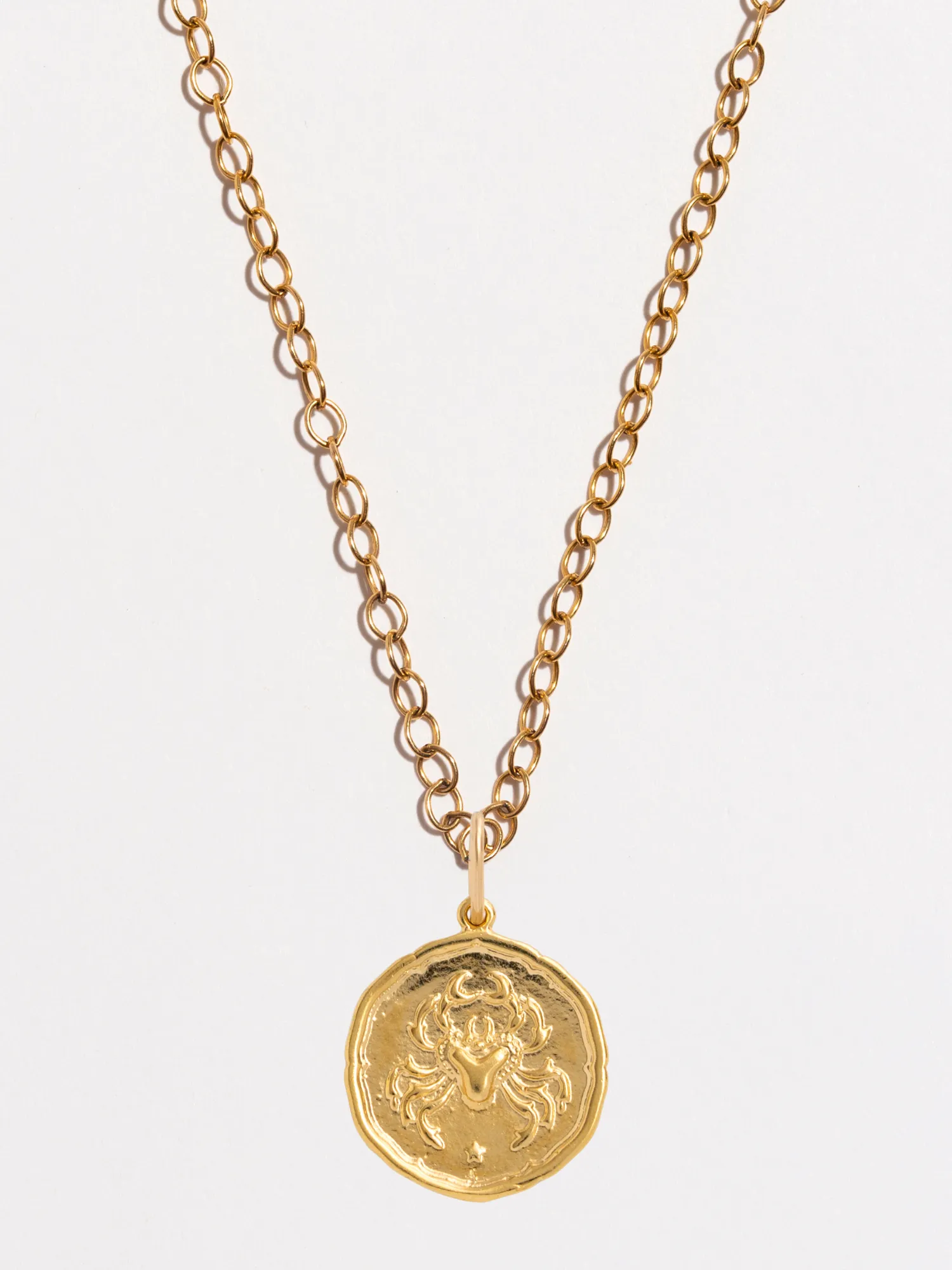 Cancer Gold Zodiac Pendant Necklace