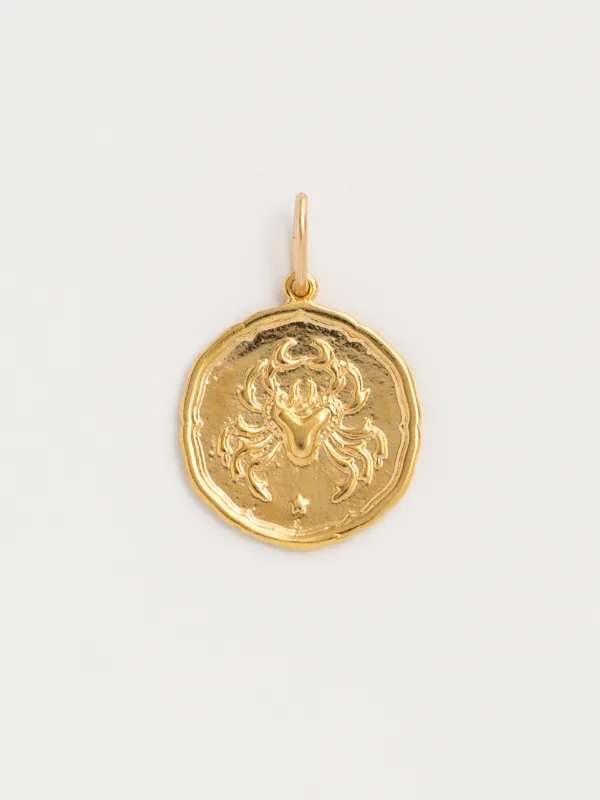 Cancer Gold Zodiac Pendant Necklace